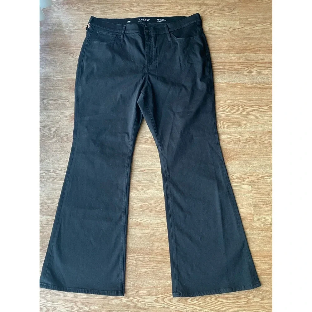 J.Crew High Rise Flared Leg Bootcut Jeans Women's Plus Size 36 Black '03 CC512 - Picture 3 of 9